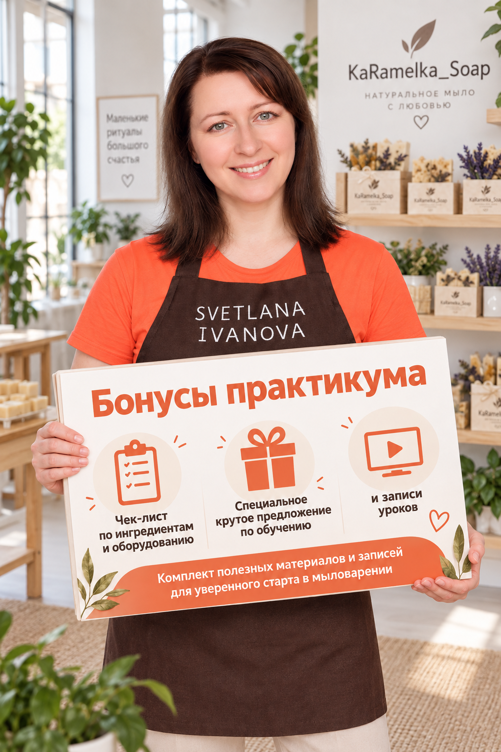 Бонусы практикума ,чек-лист по ингредиентам и оборудованию, специальное крутое предложение по обучению